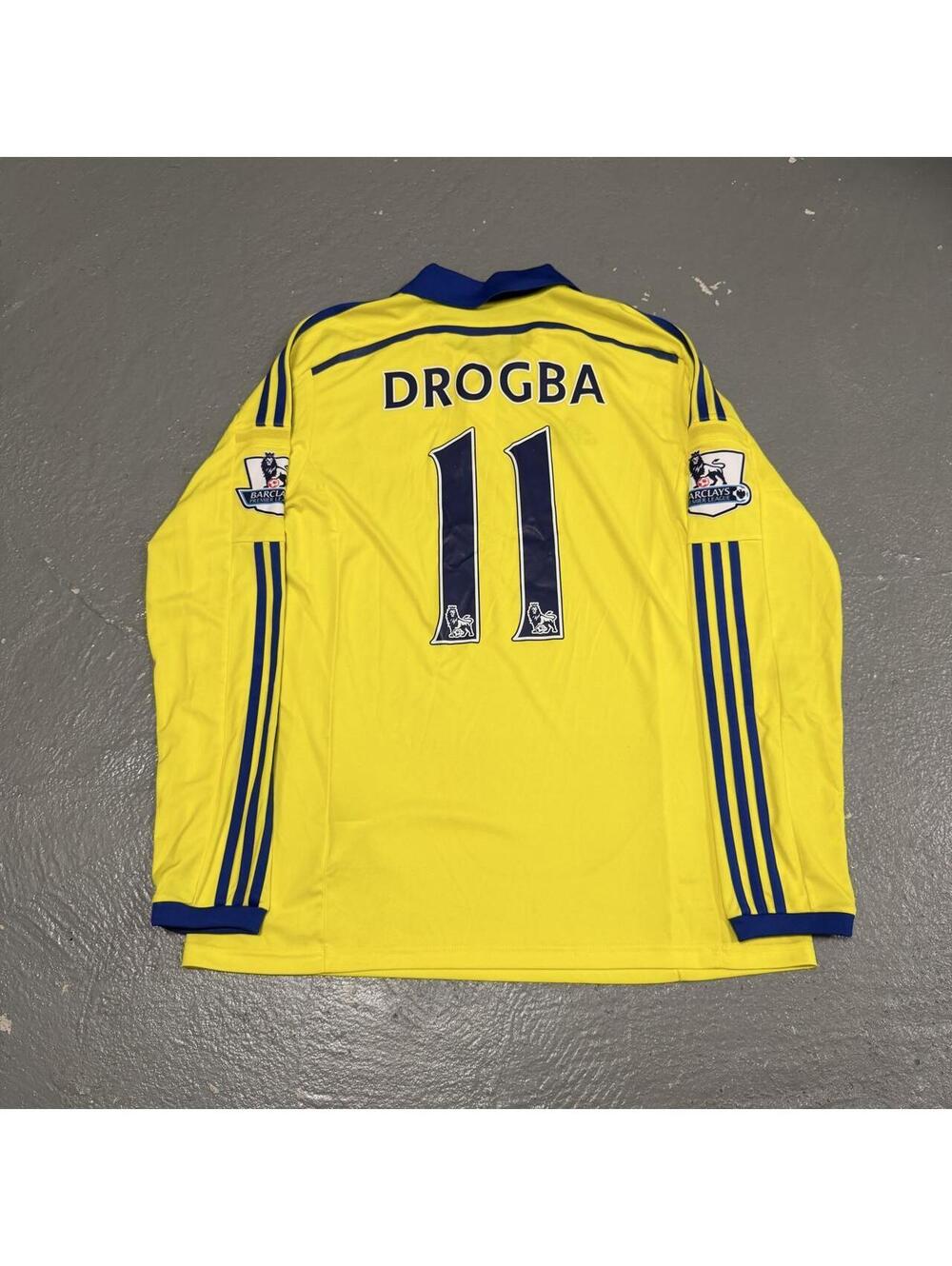 Chelsea 2014/15 EPL Patch Yellow Away Long Sleeve Jersey